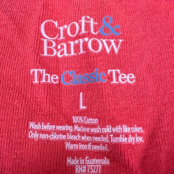 Croft and Barrow The Classic Tee Size L Red Short Sleeve Womens T-Shirt - Picture 3 of 3